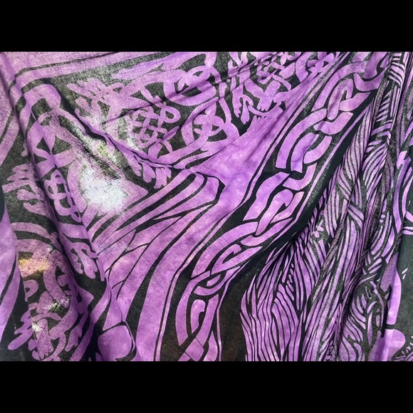 Ancient Circles Vintage Celtic Cloak Hooded Purple Black Fantasy Cosplay - Picture 7 of 8